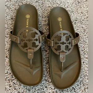 Tory Burch Miller Cloud Sandal - Olive Green, Size 9.5